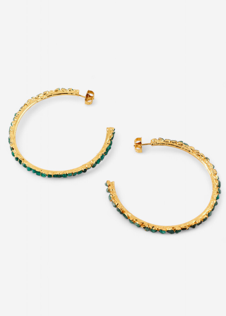 Gold-plated large Electro ring Earrings (6 cm)