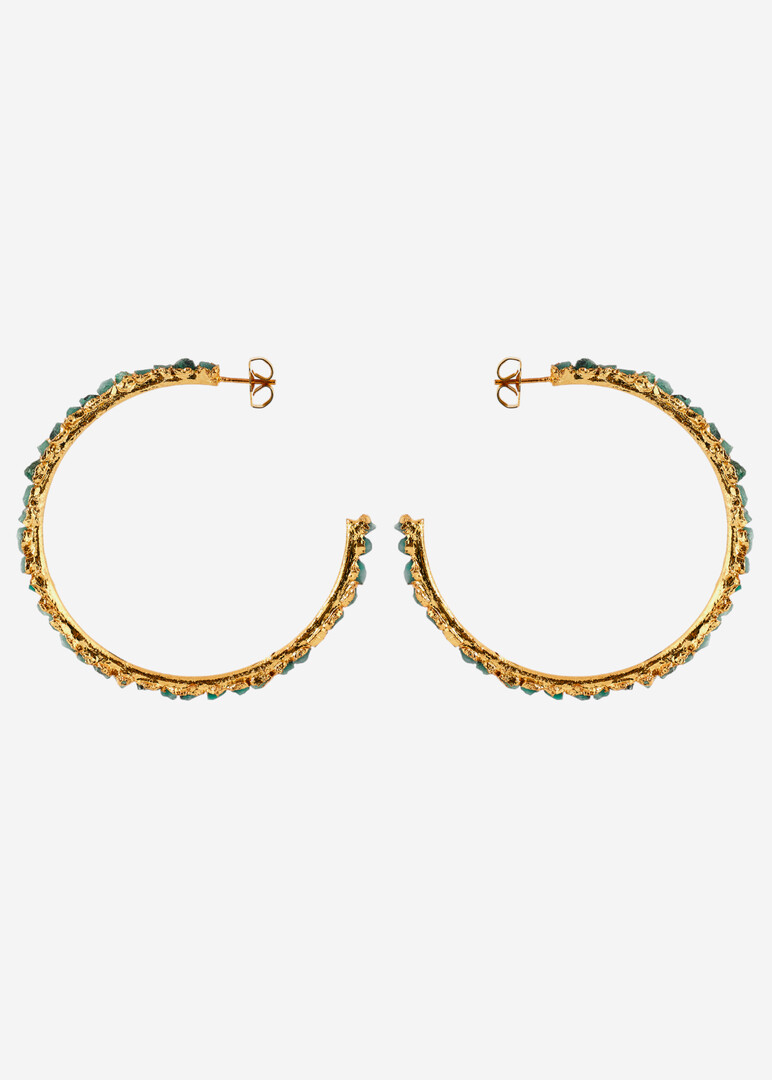 Gold-plated large Electro ring Earrings (6 cm)
