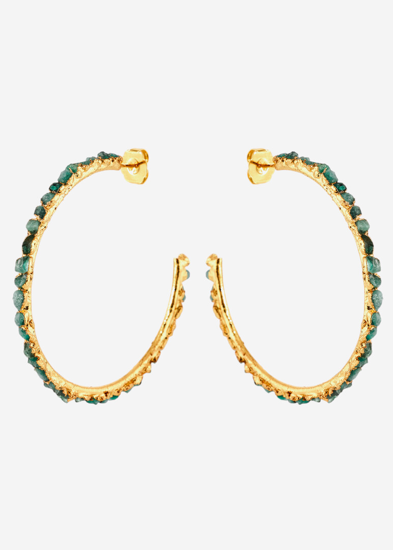 Gold-plated large Electro ring Earrings (6 cm)