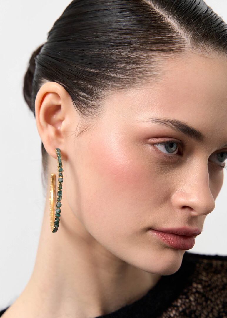 Gold-plated large Electro ring Earrings (6 cm)