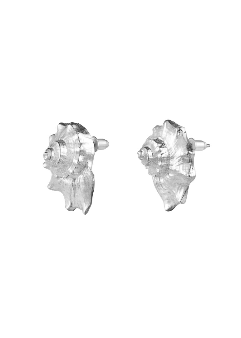 серьги-ракушки из серебра Conch Shell
