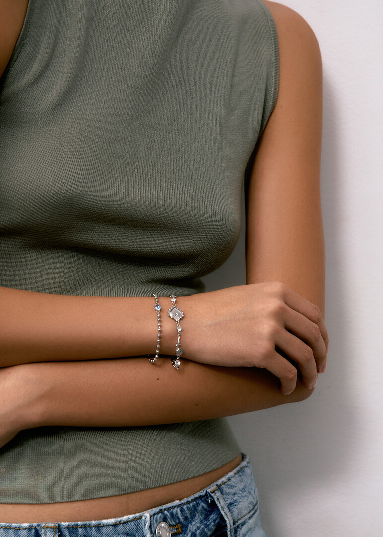 steel crystal bracelet CHAKRA