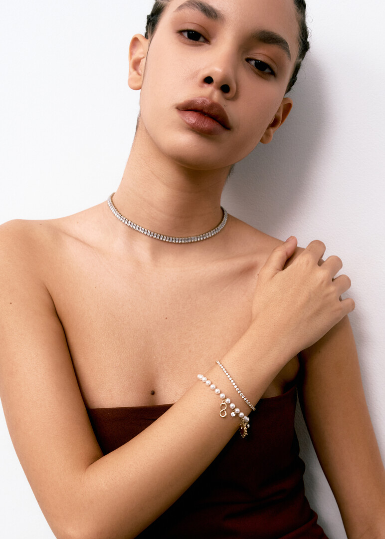 steel bracelet with cubic zirconia DESIDERI