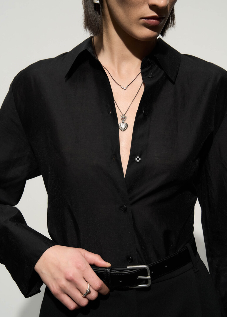 Necklace made of silver with a moissanite Mintaka