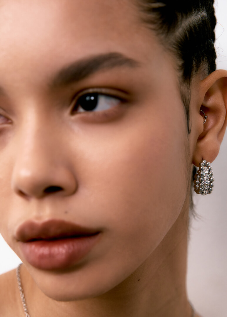 steel crystal earrings PERFECT