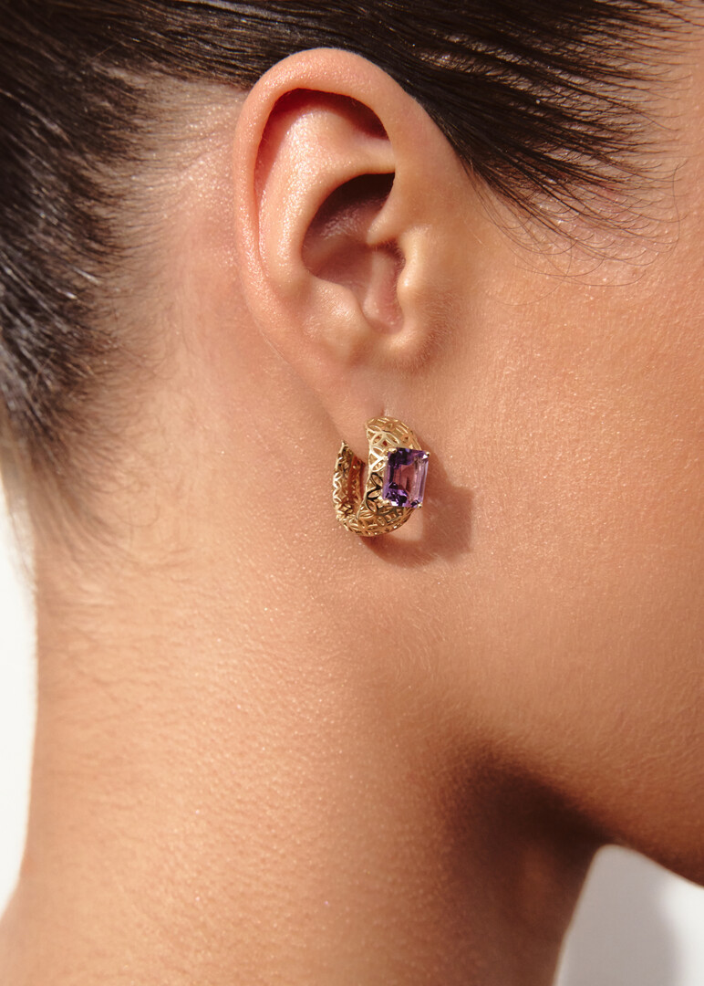 gold amethyst earrings
