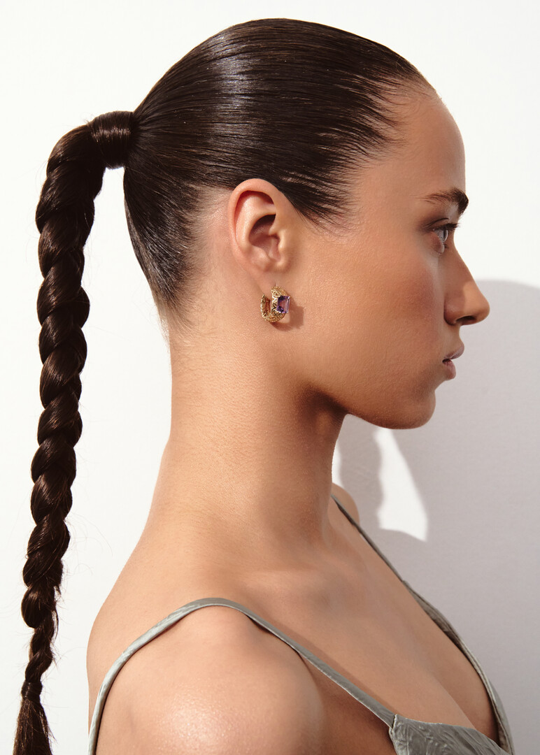gold amethyst earrings