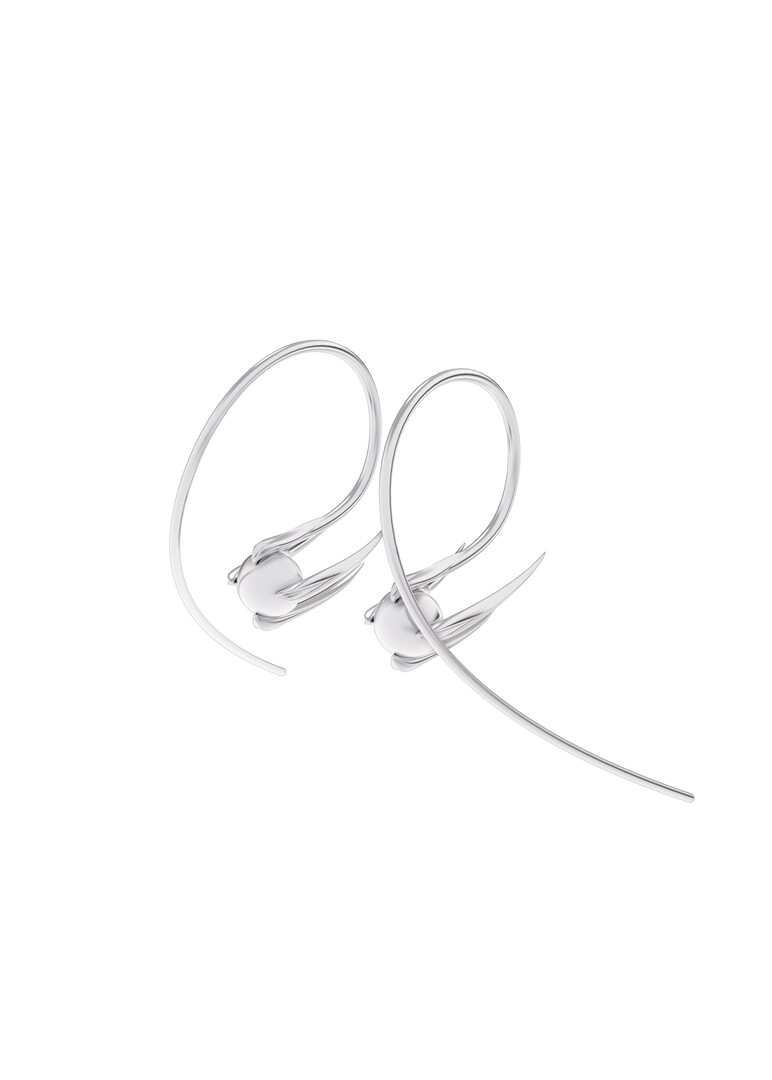silver crystal earrings «Satellites»