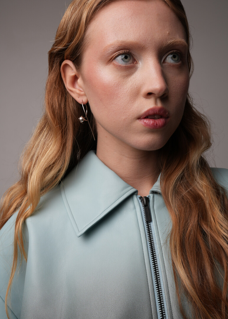 silver crystal earrings «Satellites»