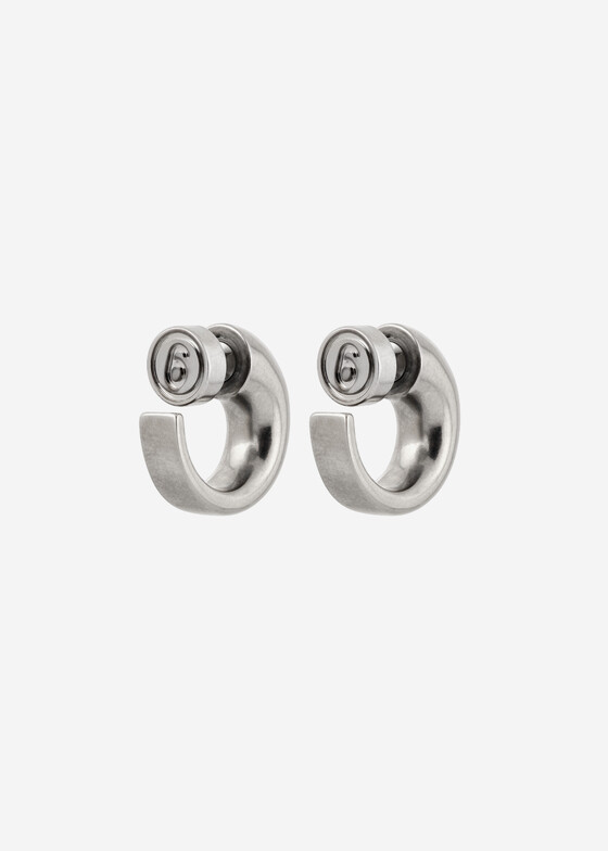Серьги-кольца MM6 Maison Margiela Серебристые серьги Round/Flat