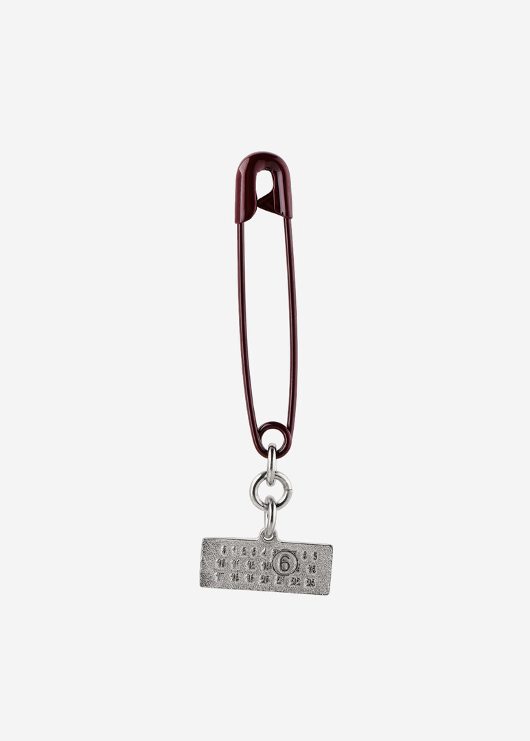 Красная моносерьга-булавка Safety Pin