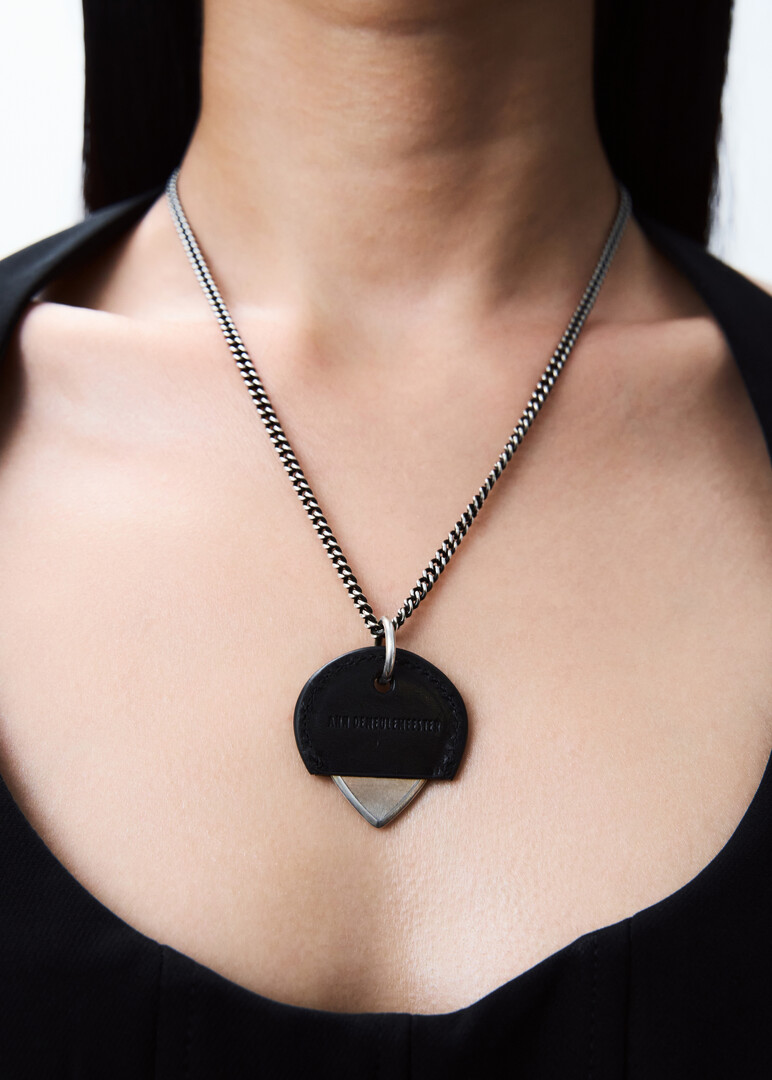 silver necklace with pendant KUNO