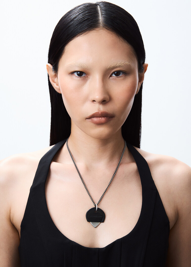 silver necklace with pendant KUNO