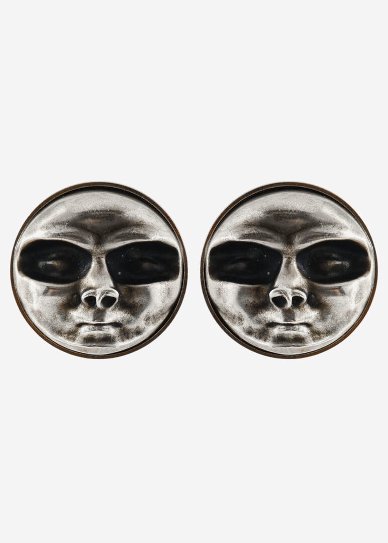MICKY BITTER MOON silver face earrings