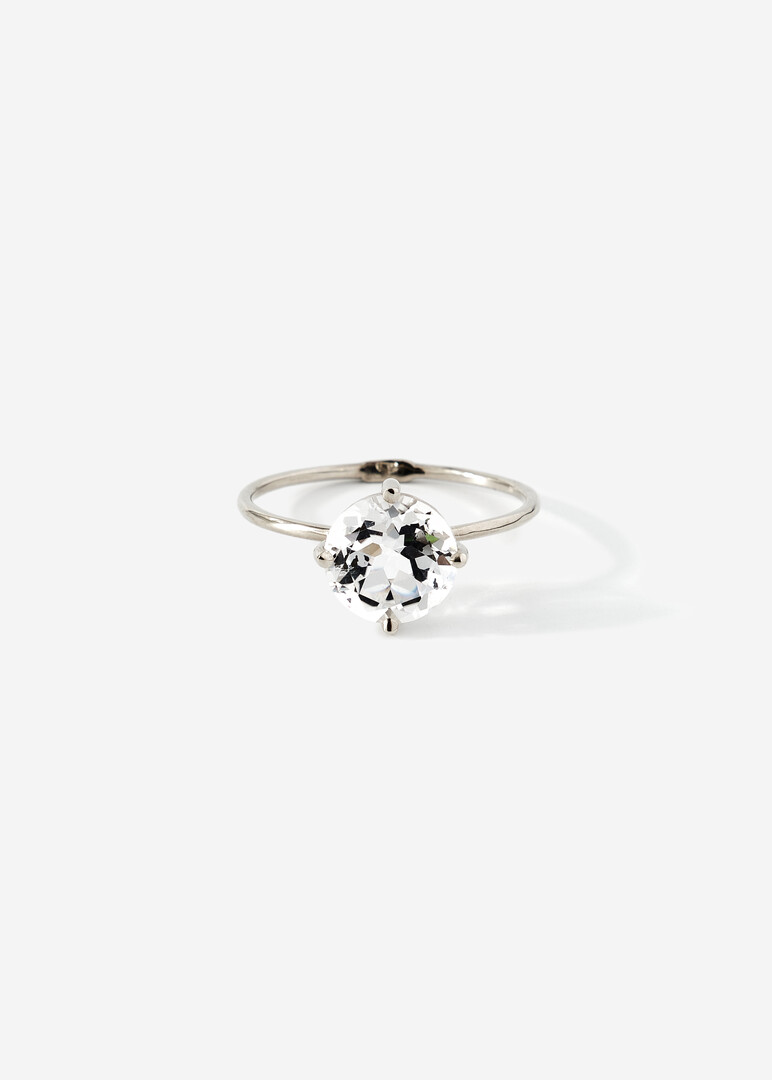 Кольцо из золота с белым топазом Rain, Swarovski