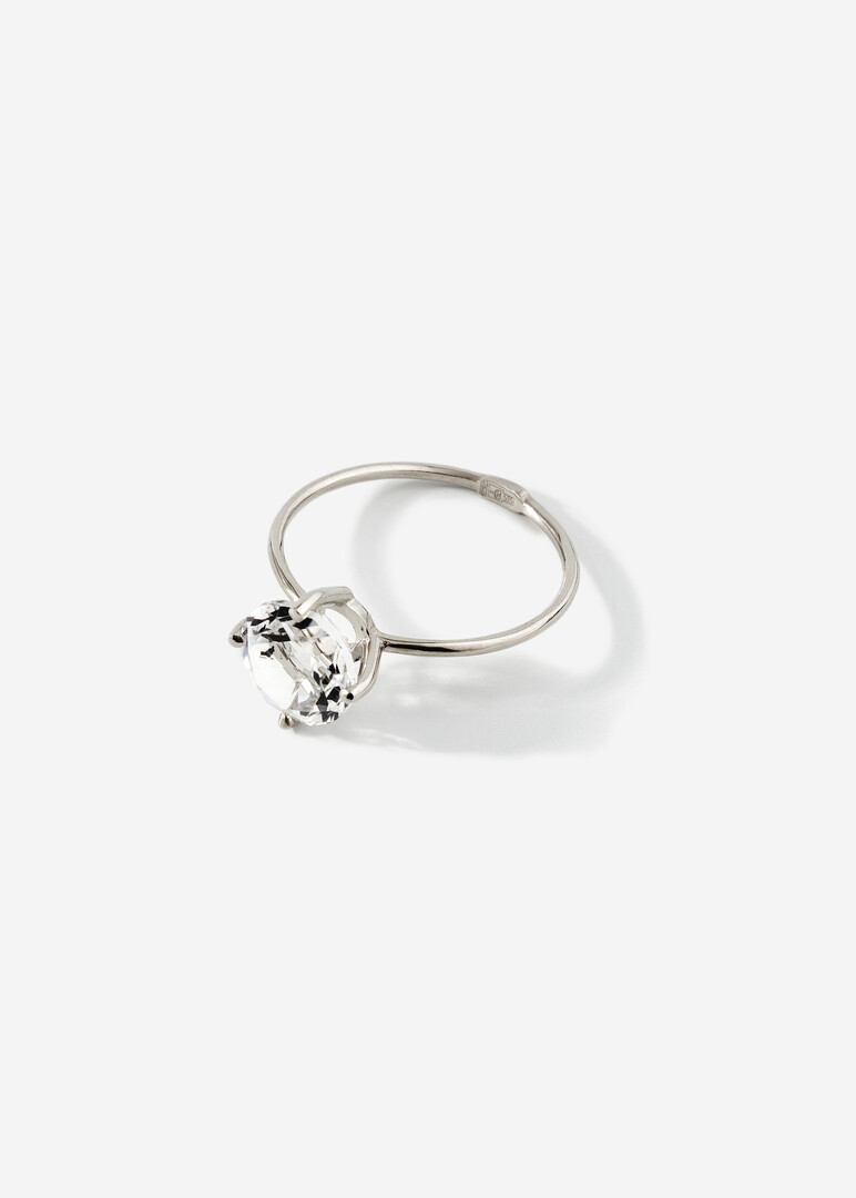 Кольцо из золота с белым топазом Rain, Swarovski