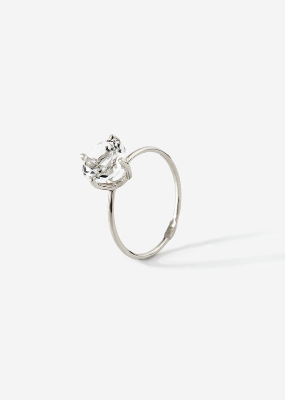 Кольца с крупной вставкой Lovelavka Кольцо из золота с белым топазом Rain, Swarovski