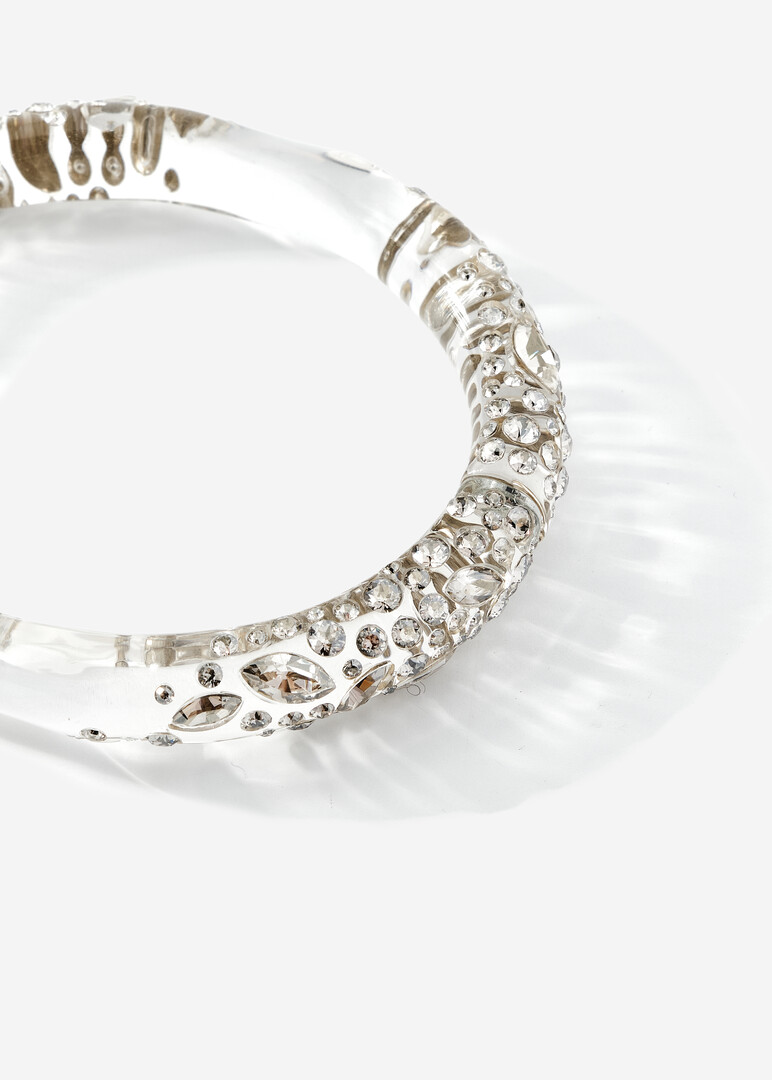 прозрачный тонкий браслет confetti crystal lucite