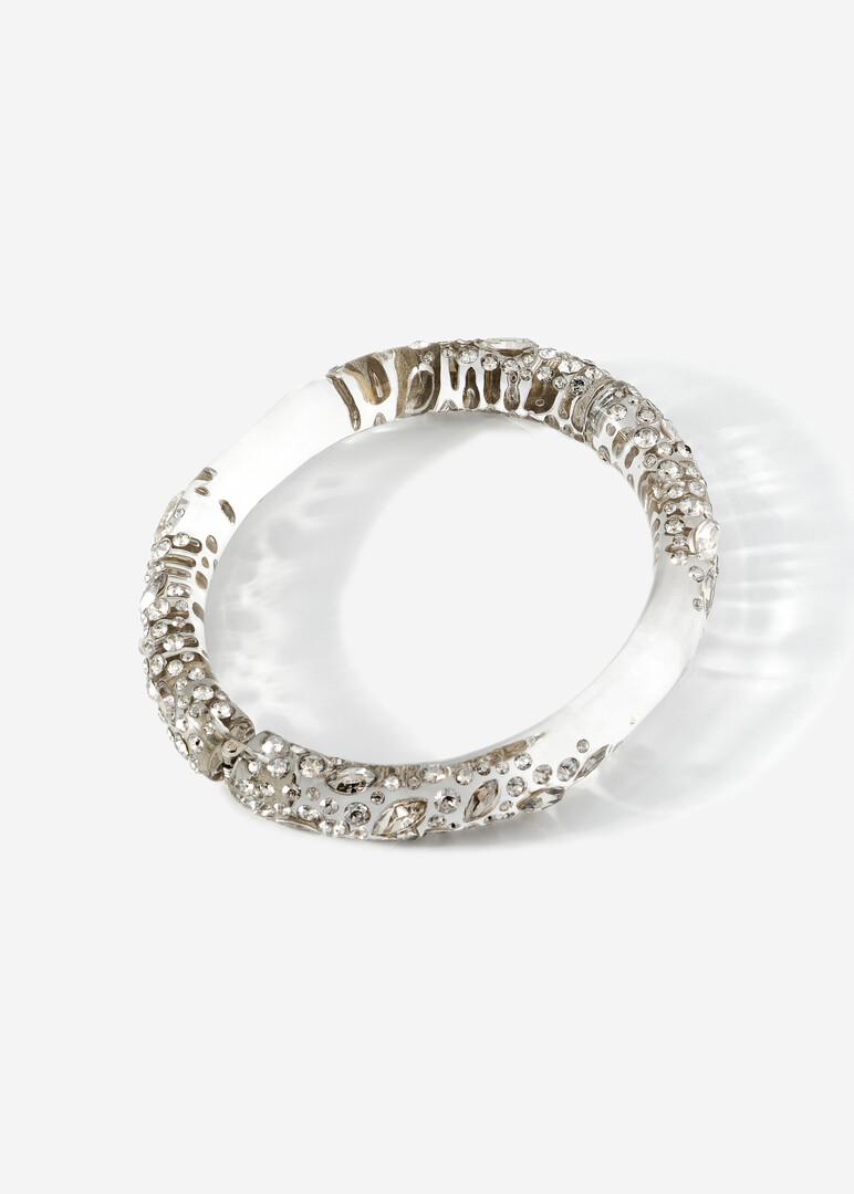 прозрачный тонкий браслет confetti crystal lucite