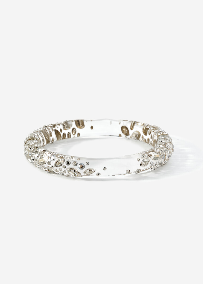 прозрачный тонкий браслет confetti crystal lucite