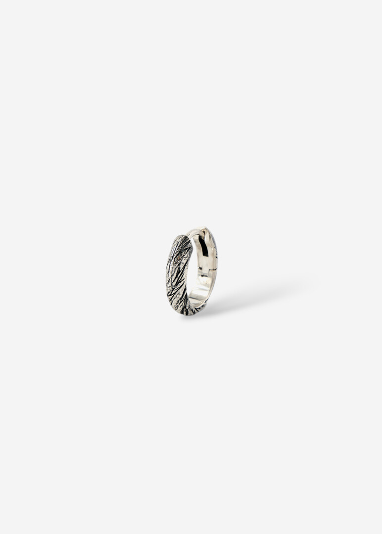 silver mono earring ATOM EARRING