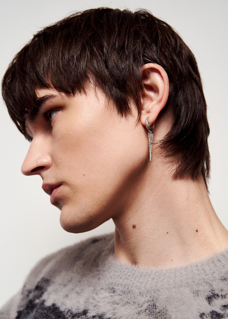 silver mono earring INTERSTARROW MINI EARRING