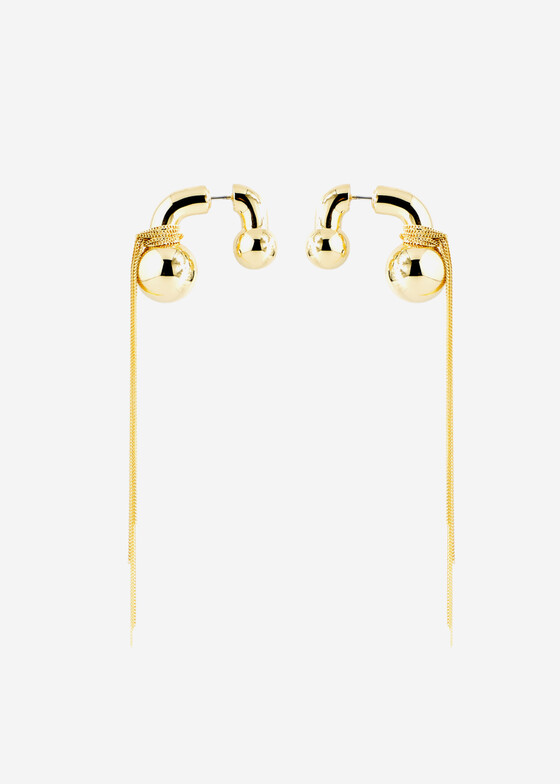 Длинные серьги Caviar Jewellery Золотистые серьги с шарами bubble world