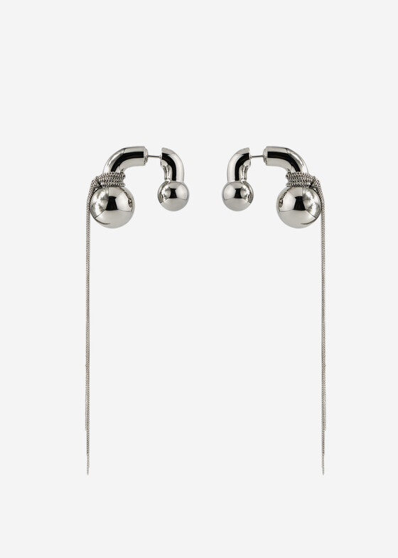 Длинные серьги Caviar Jewellery Серебристые серьги с шарами bubble world