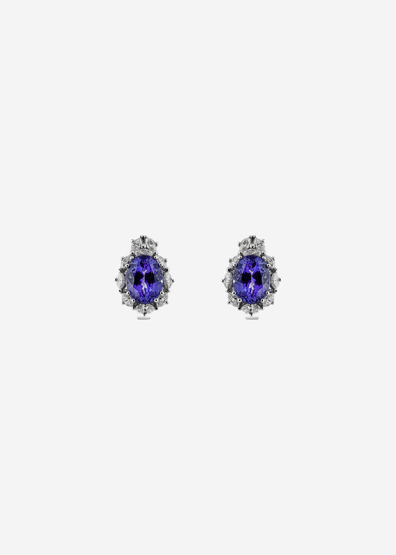 Серьги средней длины Herald Percy Diamonds Серьги из белого золота с танзанитом и бриллиантами
