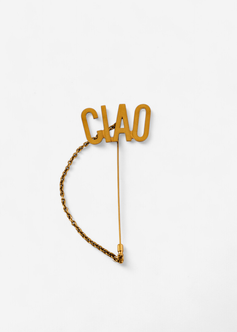 Large gilded brooch CIAO