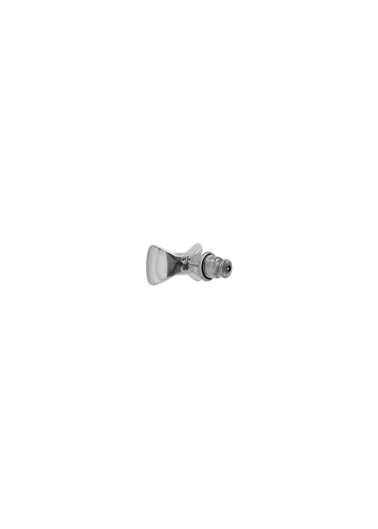 silver bow mono-earring