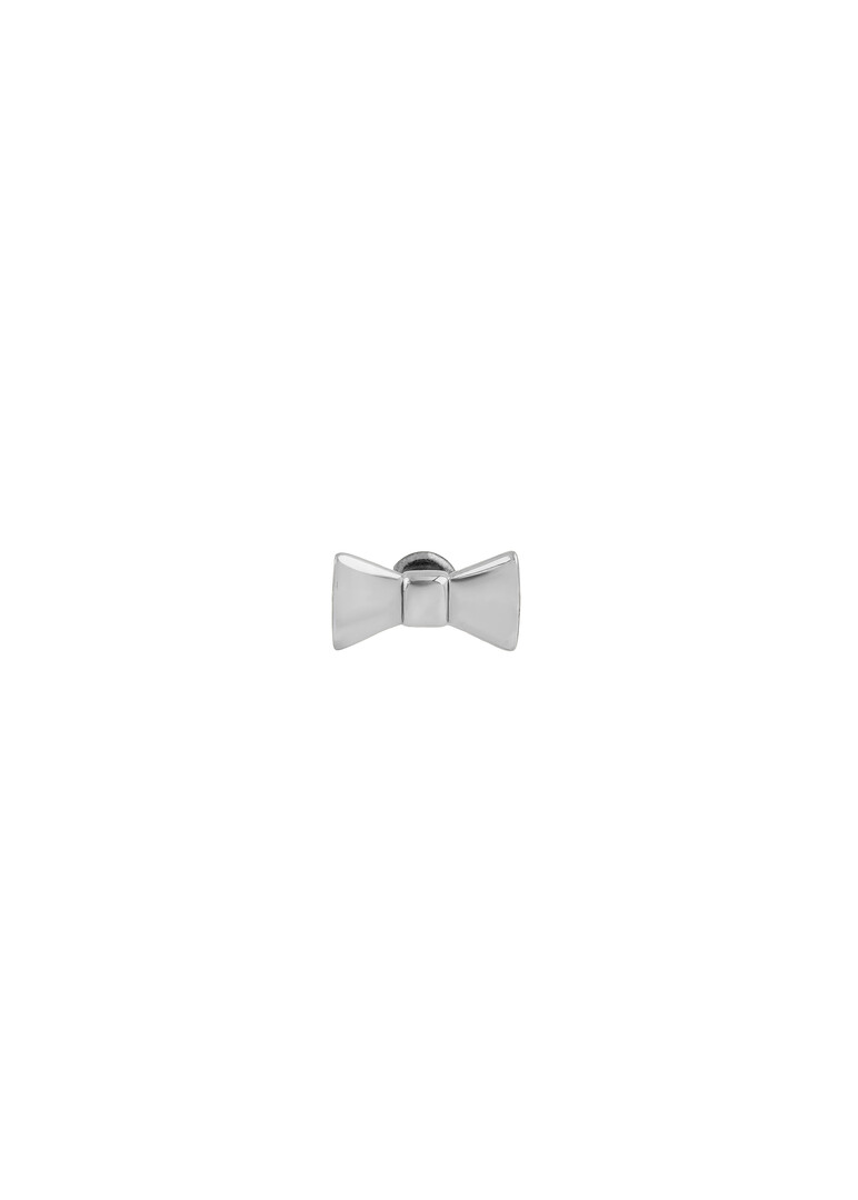 silver bow mono-earring