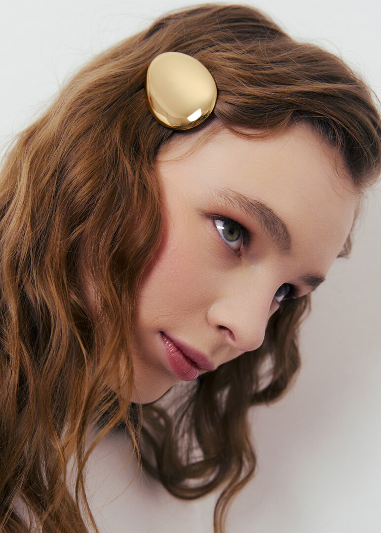 Gilded small smooth hairpin