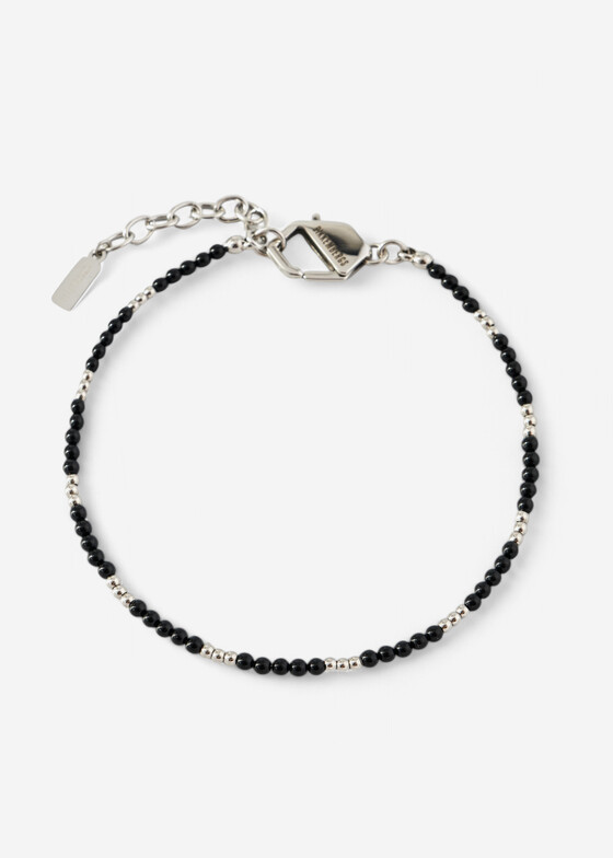 Браслеты из бусин BIKKEMBERGS JEWELLERY Браслет  из стальных черно-серебристых бусин