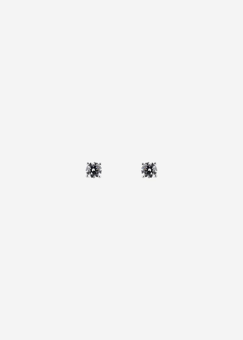 white gold earrings with cubic zirconia