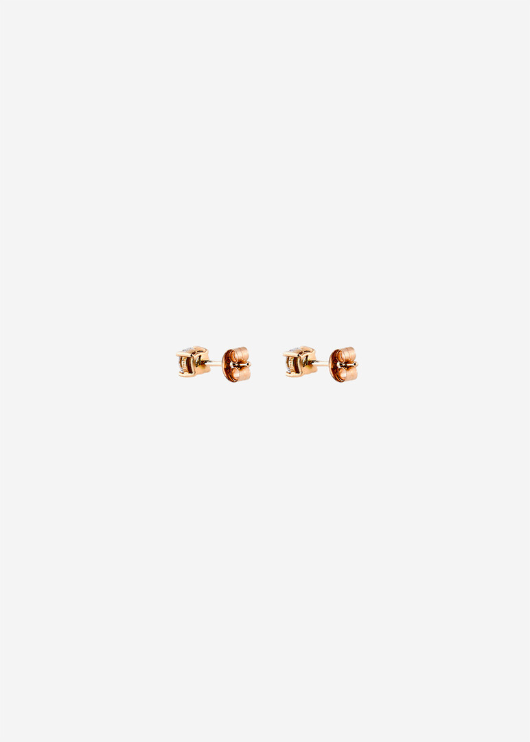 pink gold earrings with cubic zirconia
