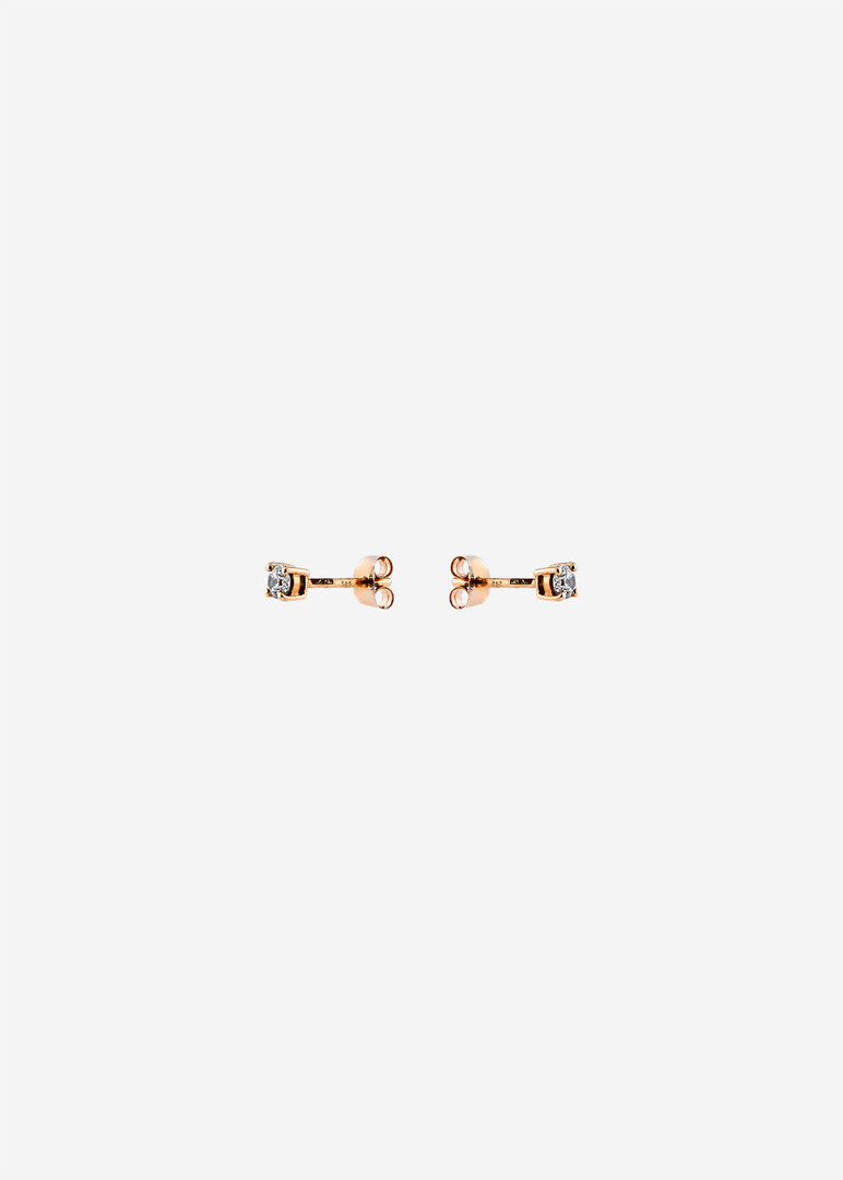 rose gold pave set stud earrings