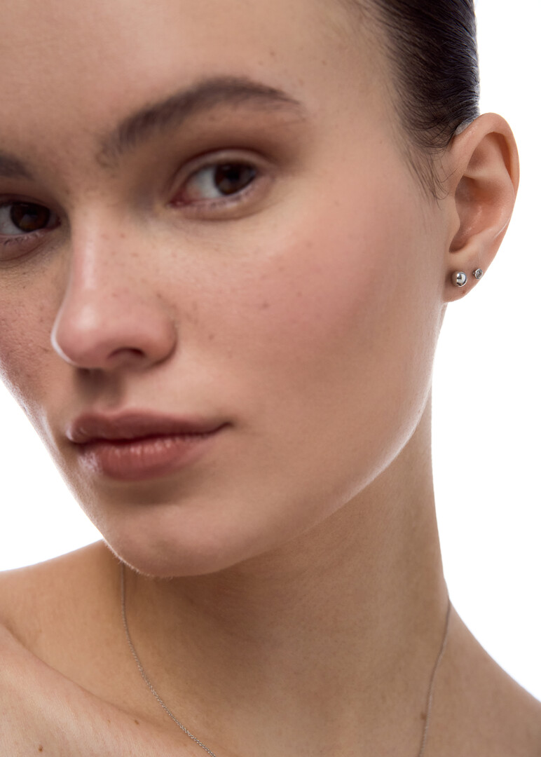 white gold pave-set cubic zirconia studs