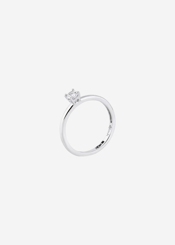 Кольца с крупной вставкой Blush Кольцо из белого золота с фианитом