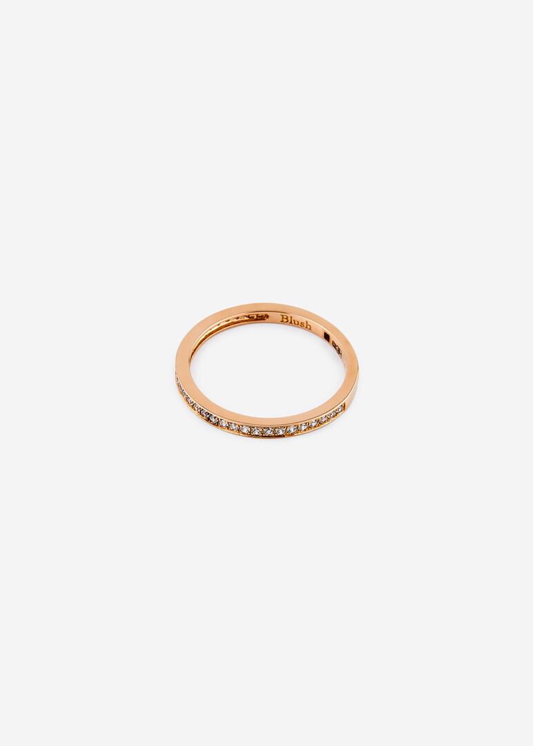pink gold ring with cubic zirconia