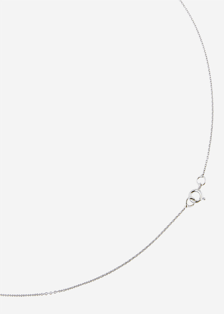 white gold pendant ring-shaped with cubic zirconia necklace