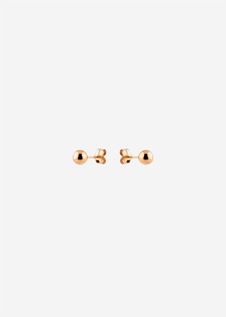 pink gold sphere earrings