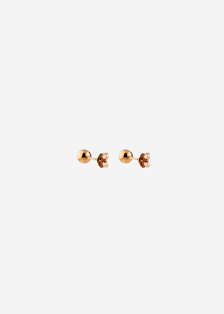 pink gold sphere earrings