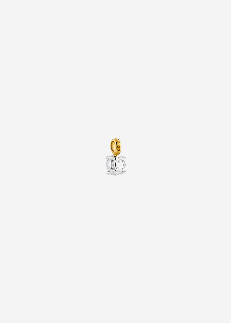 yellow and white gold pendant with cubic zirconia