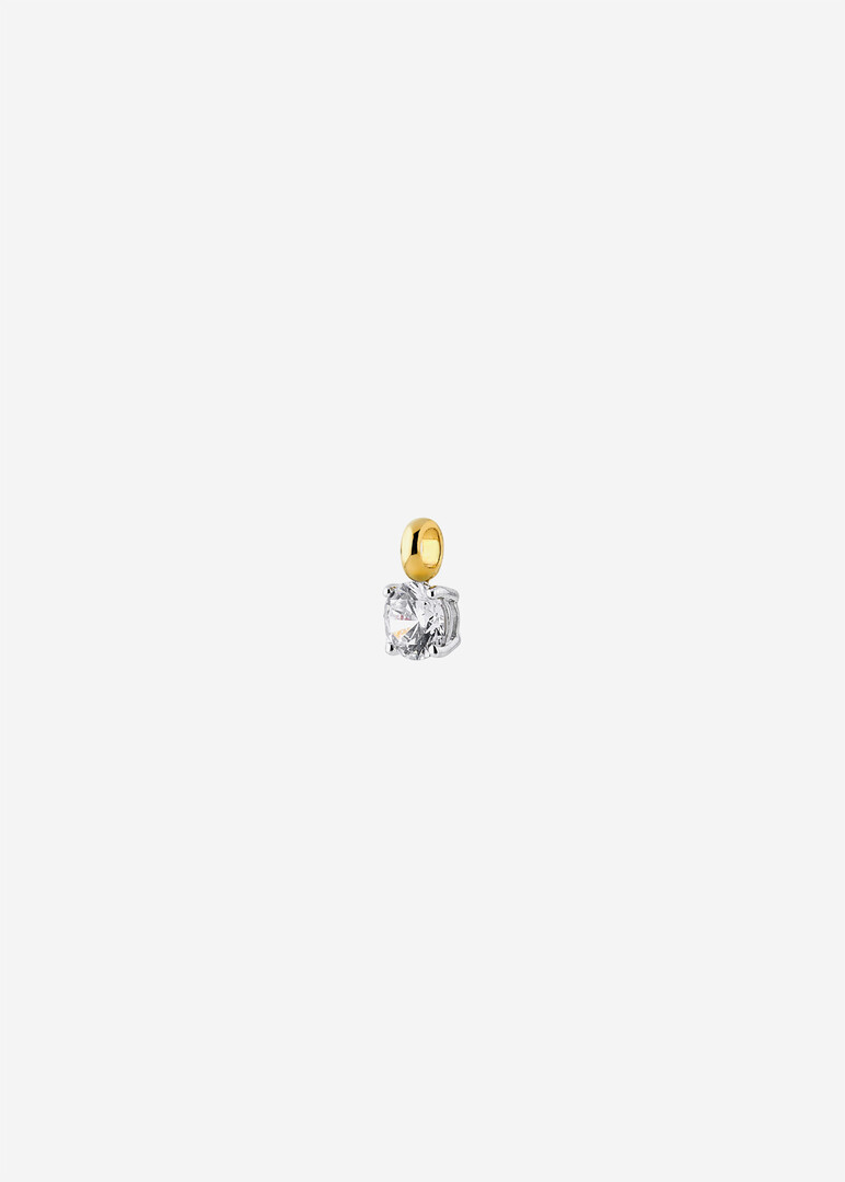yellow and white gold pendant with cubic zirconia