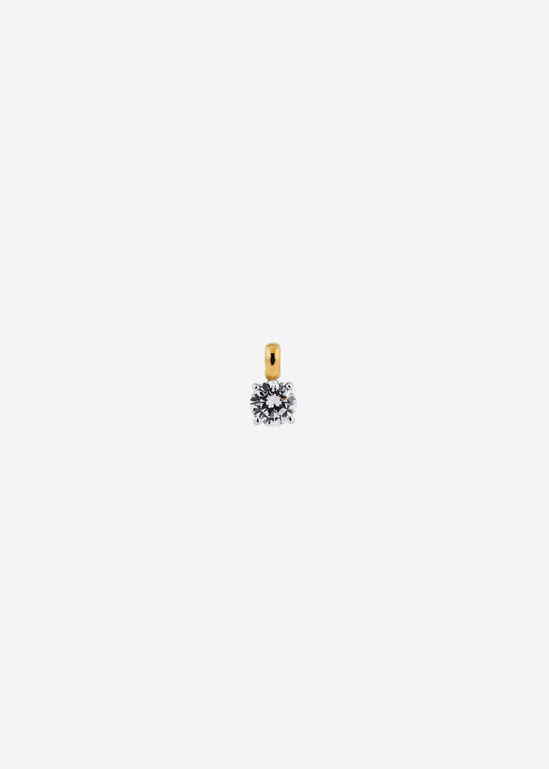 yellow and white gold pendant with cubic zirconia