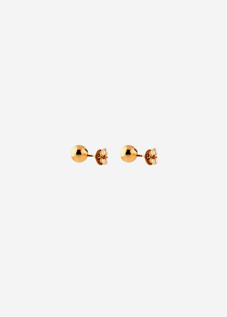 pink gold sphere earrings