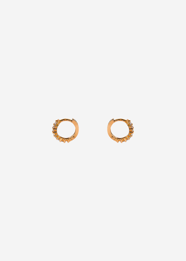 pink gold ring earrings with cubic zirconia