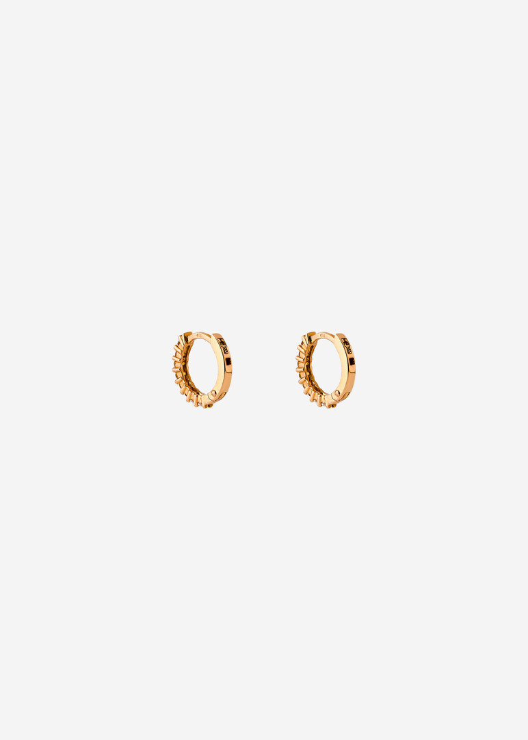 pink gold ring earrings with cubic zirconia