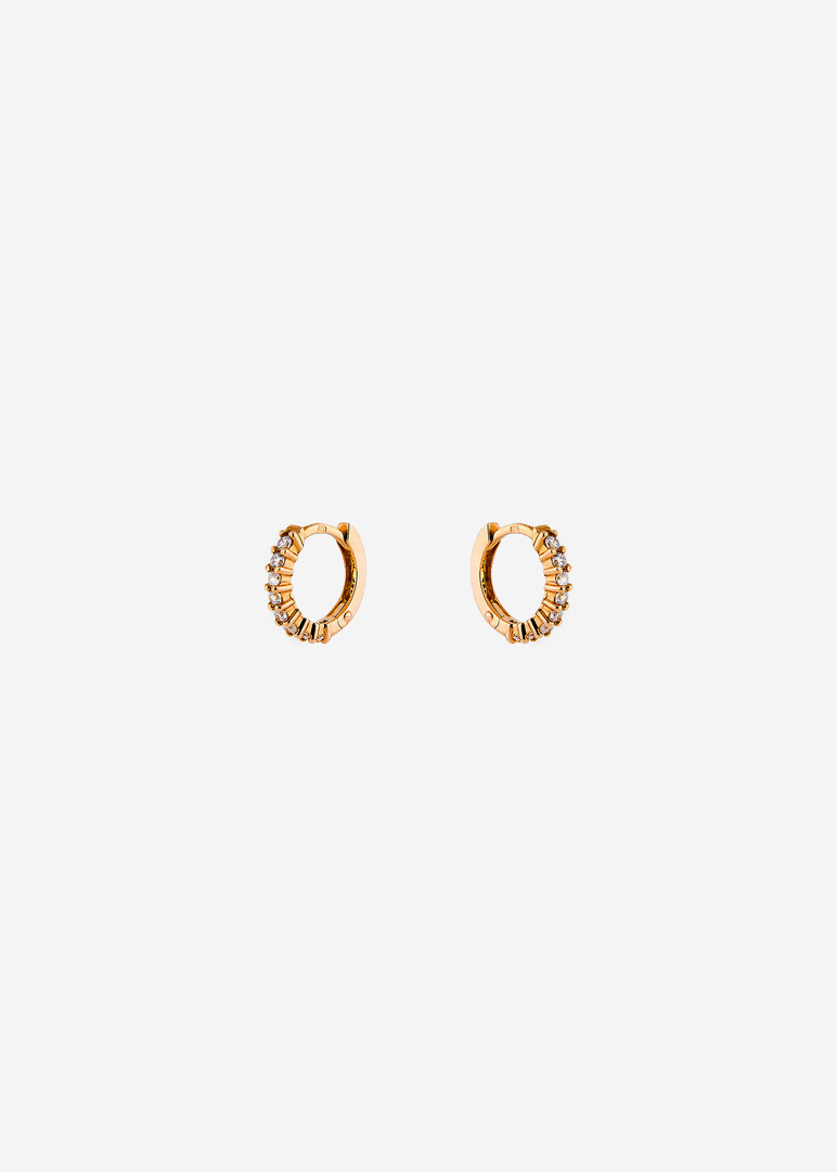 pink gold ring earrings with cubic zirconia